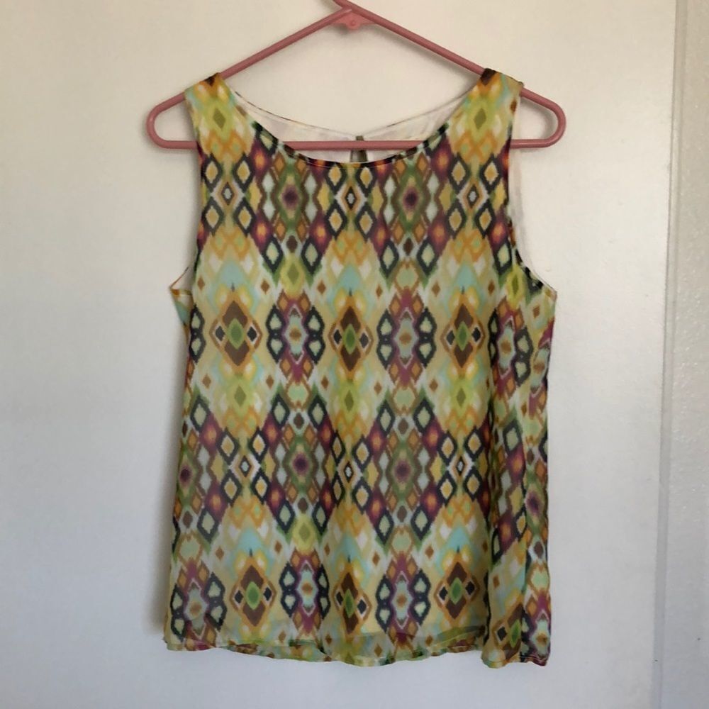 Anthropologie~TULLE Tank Top~Size S~Geometric Print